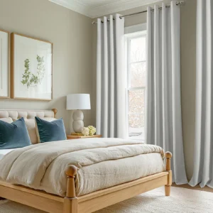 Lux Draperii Design , Starlight OffWhite Grommet Blackout Curtain